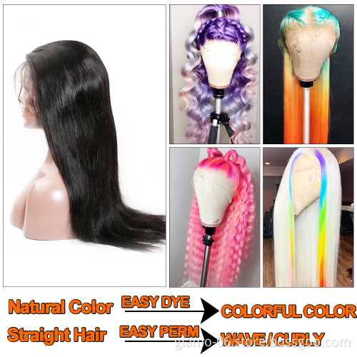 13x6 Pre Plucked Straight Brown And Blonde Highlight Human Hair Wig,150% Density Full Lace Human Hair Wigs